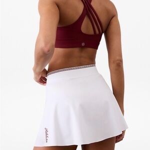 Athleta Ace Advantage Tipped Skort White Tennis Golf Skirt Size M
